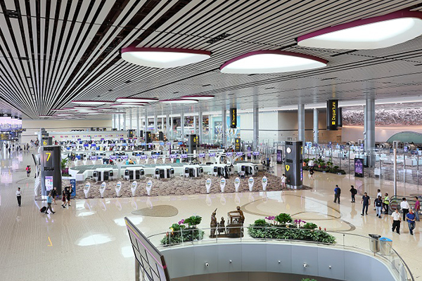 Layout of Terminal 4 at Singapore Changi airport.