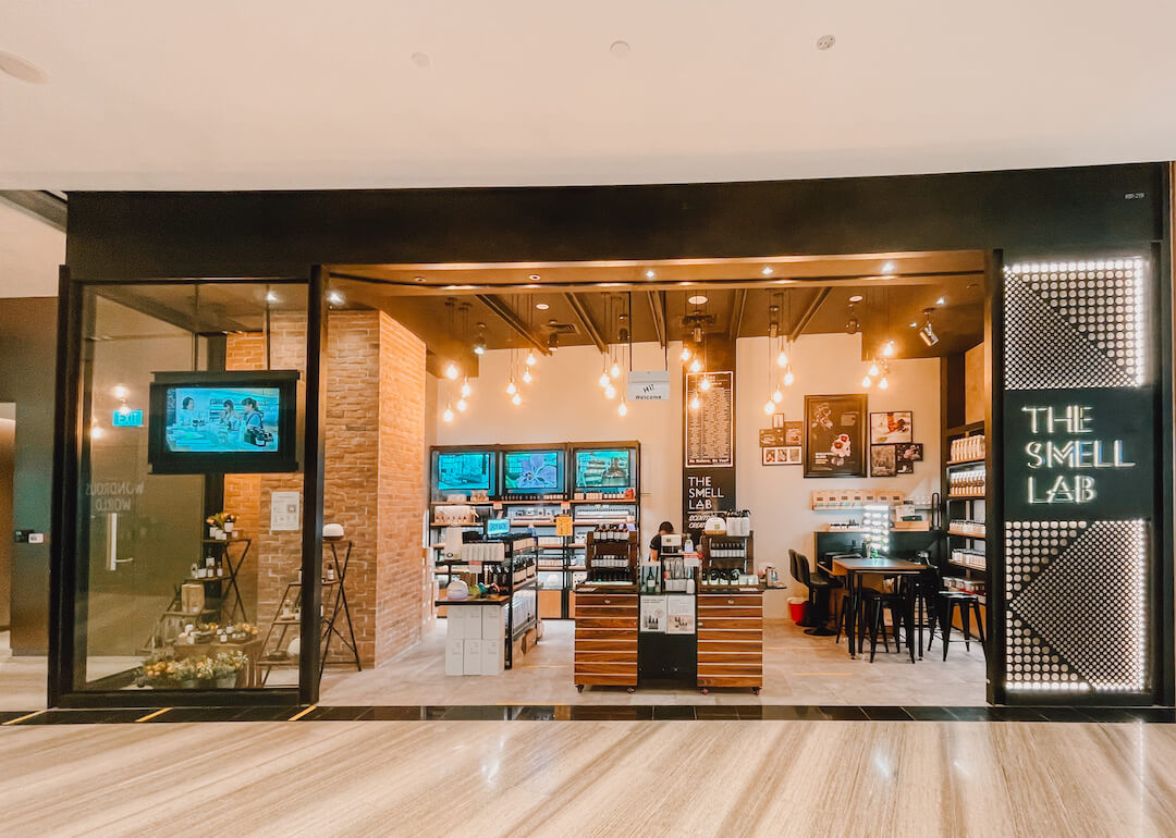 storefront of the smell lab located at jewel changi airport, singapore