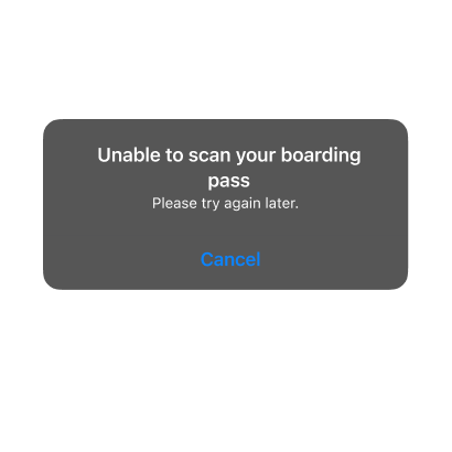 Error scanning boarding pass